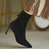 SEREEN | Dames Enkellaarsjes met Slanke Hak en Luxe Look