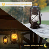 Set van 2 Solar Lantaarns – Vintage Dansende Vlam LED Lichten voor Tuin en Patio