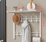 HOOKWELL – 3-in-1 Wandgarderobe met Plank, Haken en Kledingstang