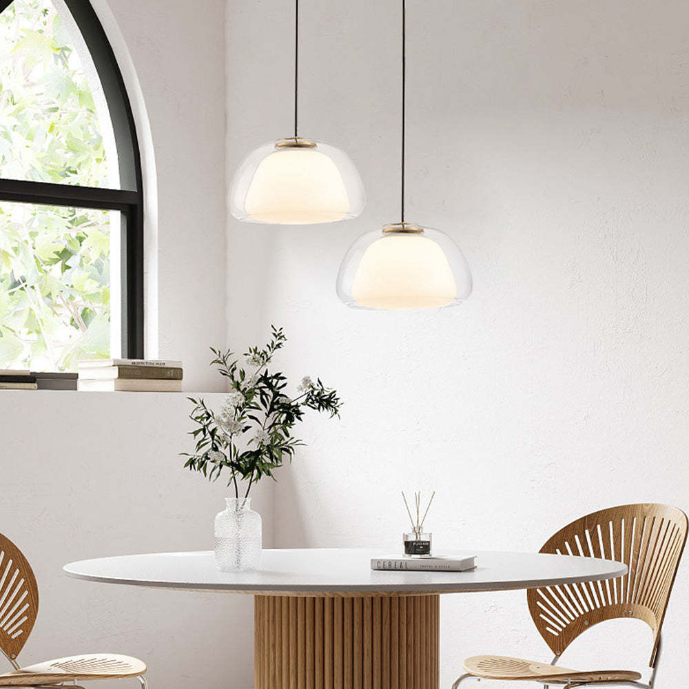 Moderne Jelly Hanglamp – Elegante Witte Glazen Kap met Verstelbare Daling