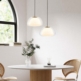 Moderne Jelly Hanglamp – Elegante Witte Glazen Kap met Verstelbare Daling