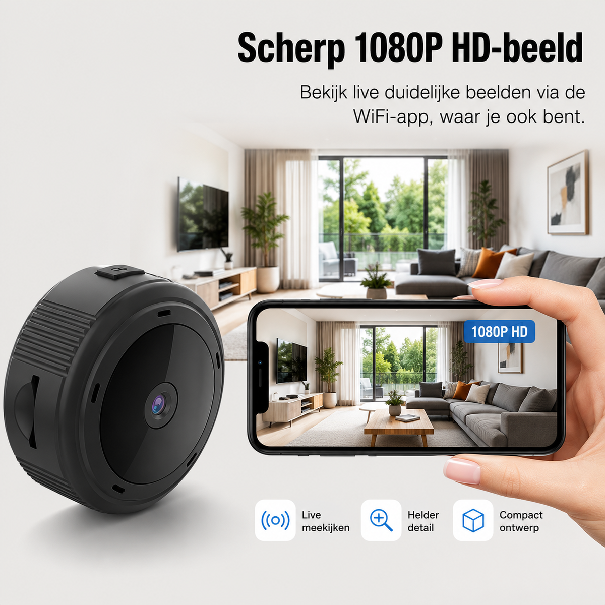 Mini WiFi Camera 1080P HD IR Nachtzicht Beveiligingscamera Babyfoon