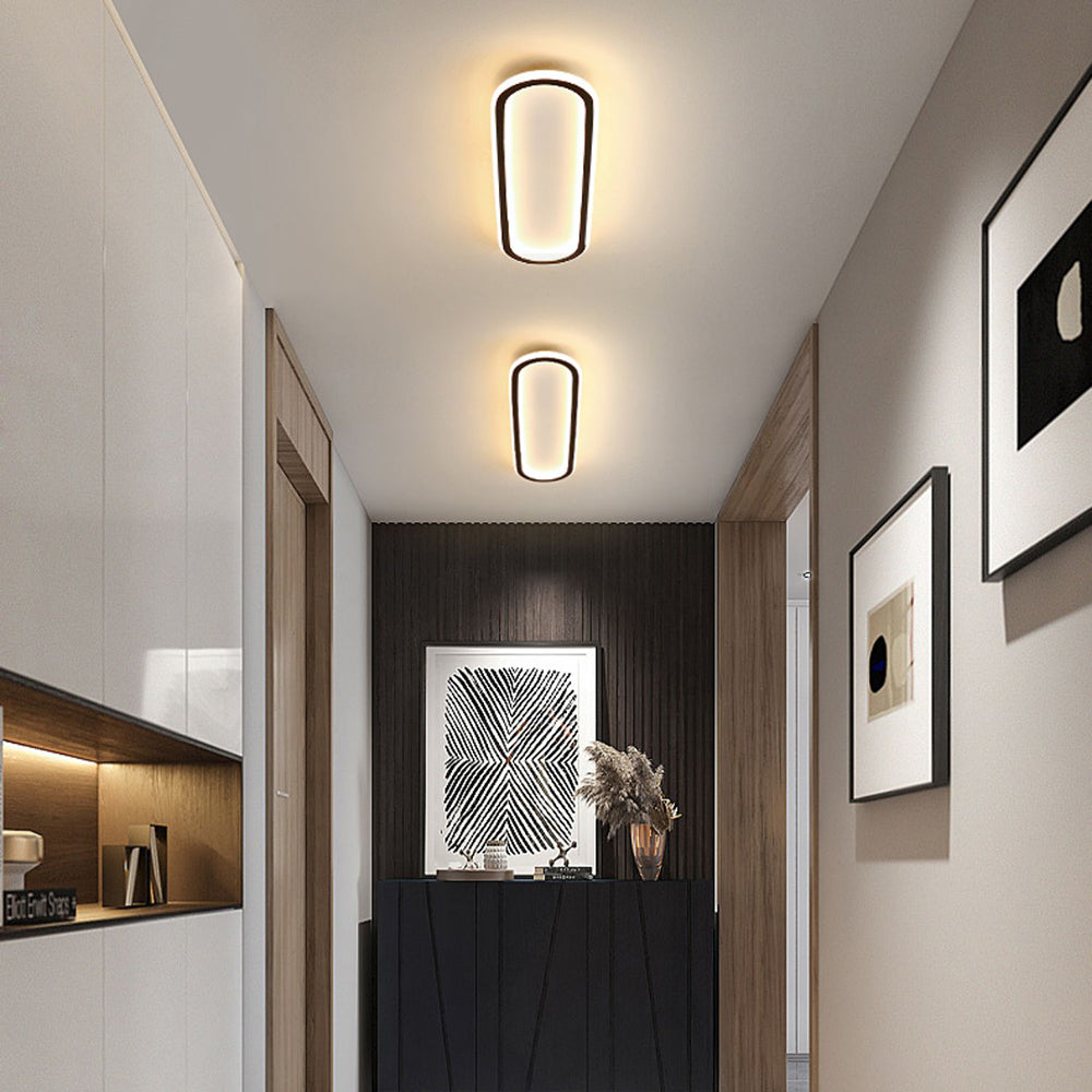 Minimalistisch Elliptische LED Plafondlamp Metaal/Acryl Zwart/Goud/Roségoud