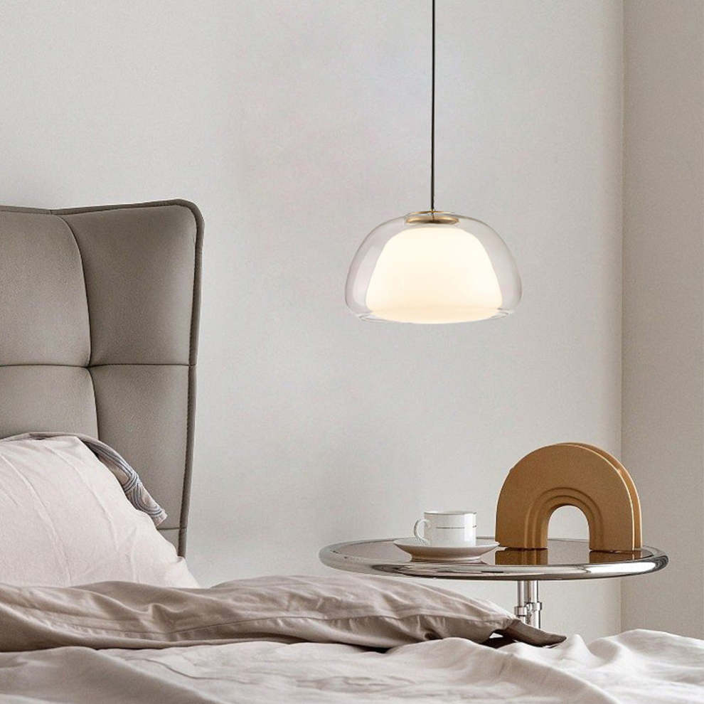 Moderne Jelly Hanglamp – Elegante Witte Glazen Kap met Verstelbare Daling