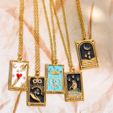 Zirkonia Verguld Tarot-Druppel-Hanger-Halsketting – Amara