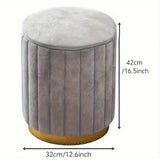 Nordic Chic Opberg Ottoman – Stijlvolle Ronde Pouf met Opslag en Spiegelafwerking