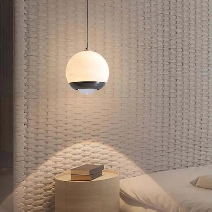 Hanglamp - Albast Glas Bol met Marmeren Voet