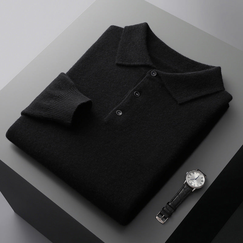 Meriwarm Longsleeve Polo | Herenkleding | Luxe polo van merinowol en kasjmier voor de winter