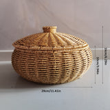 Rustieke Woven Opbergmand met Deksel - Veelzijdig en Duurzaam