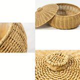 Rustieke Woven Opbergmand met Deksel - Veelzijdig en Duurzaam