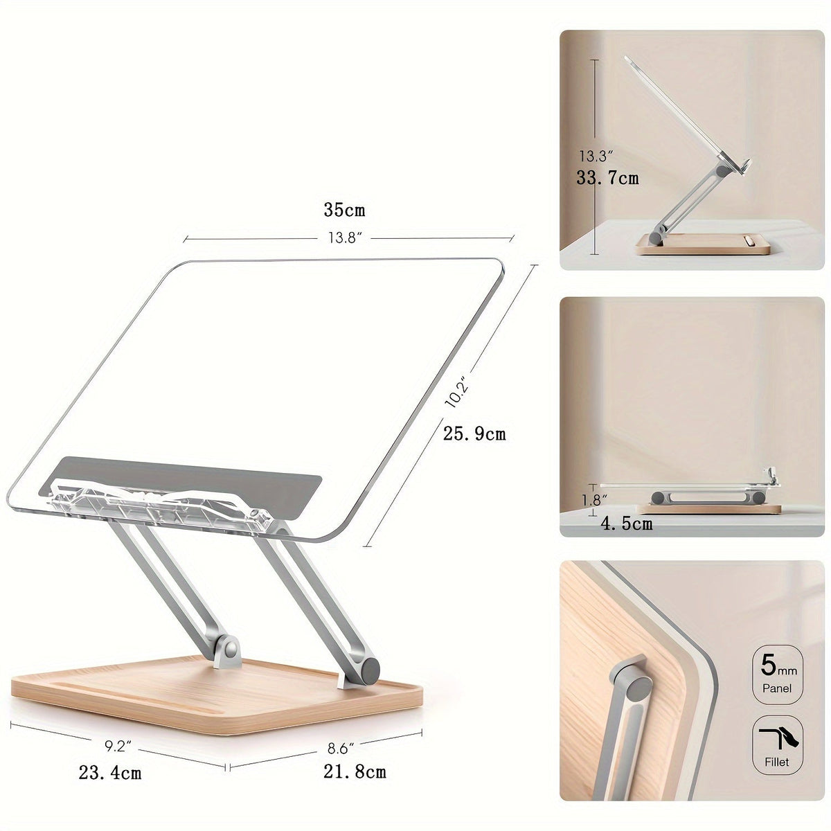 Ergonomische Acryl Leesstandaard – Verstelbaar en Stijlvol