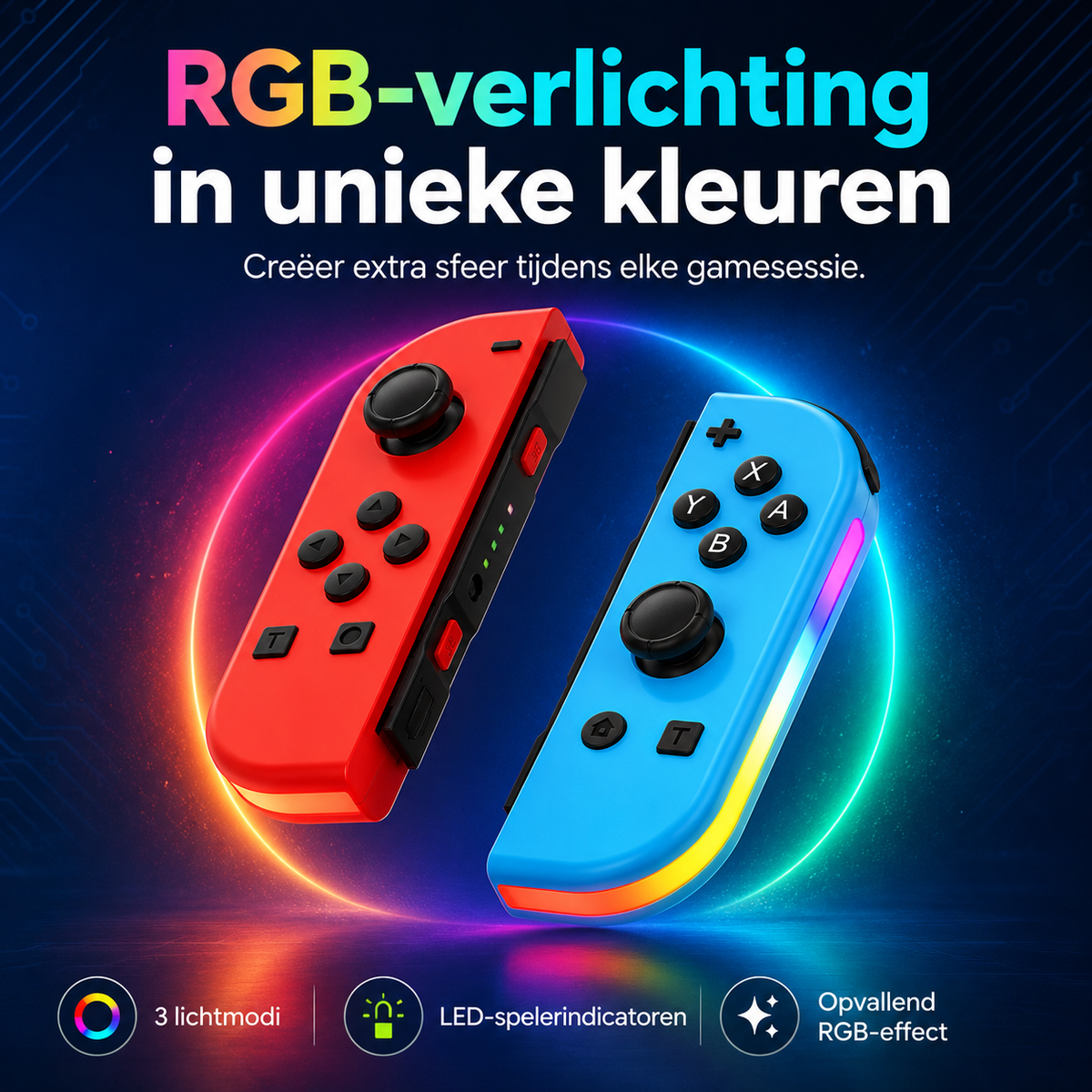 Draadloze Bluetooth LED Joystick voor Hybride console – Controllers in Unieke Kleuren