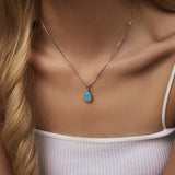 Minimalistische Druppel-Opal-Hanger-Halsketting – Selina