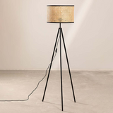 Rieten Driepoot Vloerlamp – Natuurlijke Elegant met Moderne Stijl
