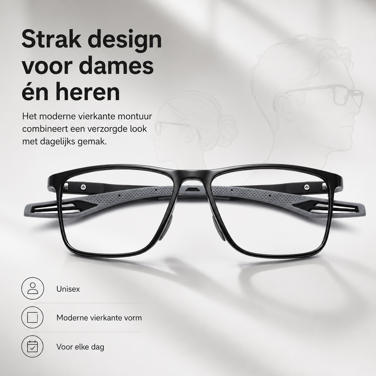 Ultr lichte multifocale leesbril voor dames en heren – hoogwaardige polycarbonaat – voor dichtbij en veraf – wandklok