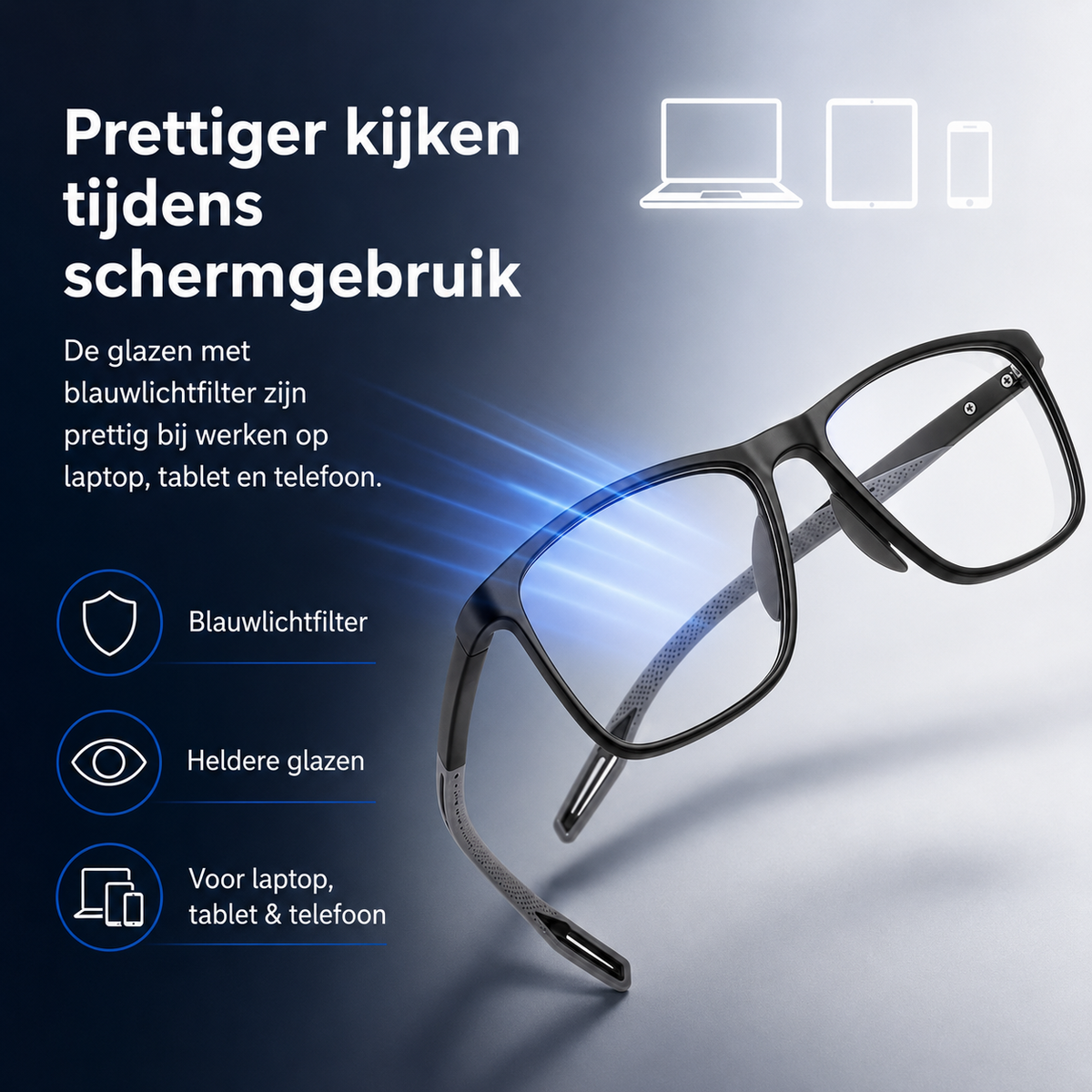 Ultr lichte multifocale leesbril voor dames en heren – hoogwaardige polycarbonaat – voor dichtbij en veraf – wandklok