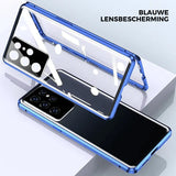 Magnetisch gehard glas Dubbelzijdige Telefoonhoes voor Samsung