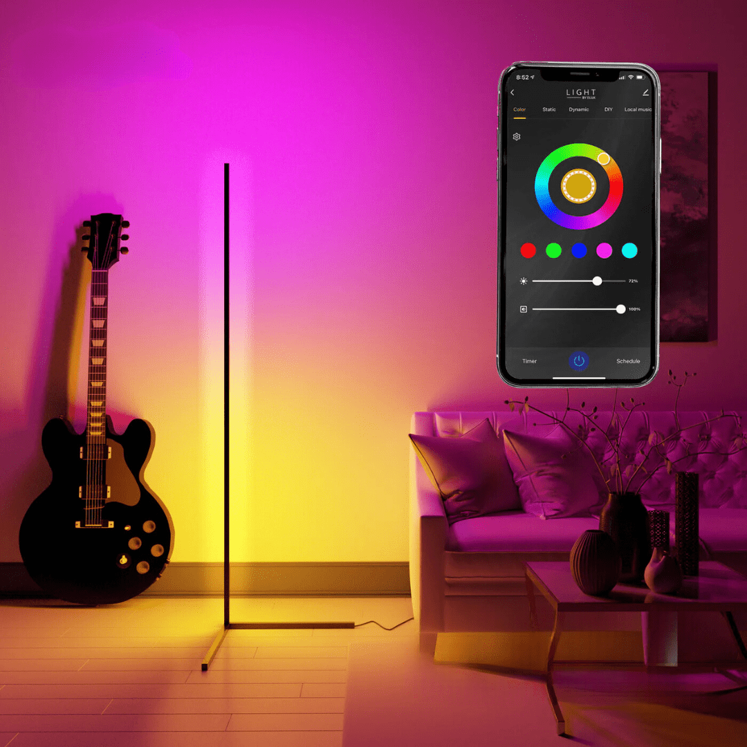 Ambiance Dimbare LED Vloerlamp – Luxe Verlichting met 1+ Miljoen Kleuren
