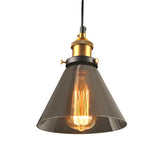 Industriële retro hanglamp met glas – Kappen van gerookt glas