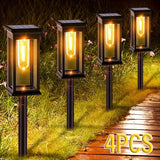 Set van 4 Solar Tuinlampen – Duurzaam en Helder voor Tuinen en Padjes