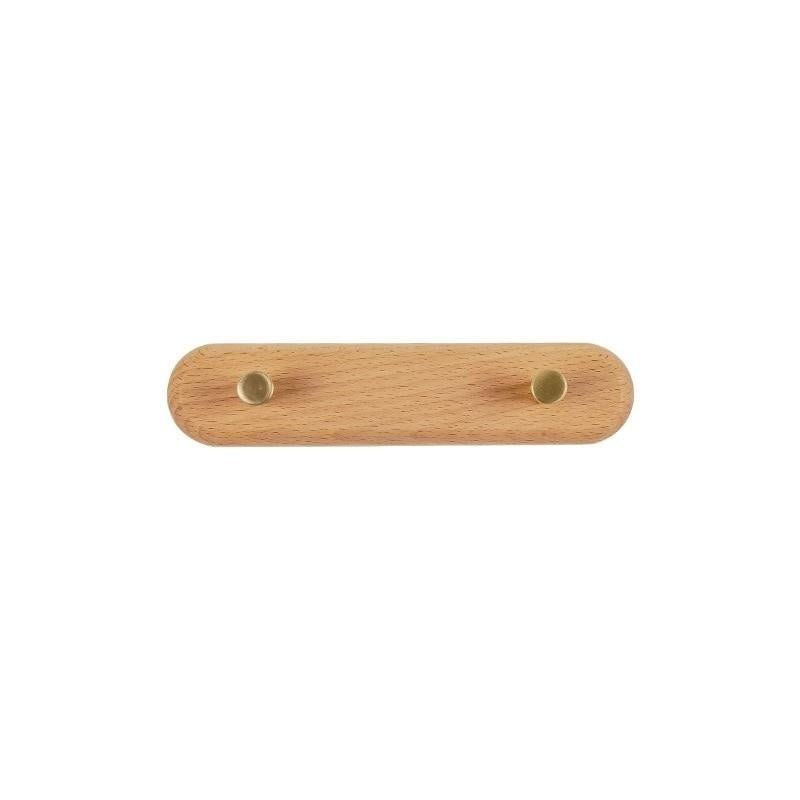 Wandgarderobe van hout met messing haken - LignaHook