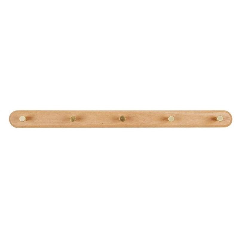 Wandgarderobe van hout met messing haken - LignaHook