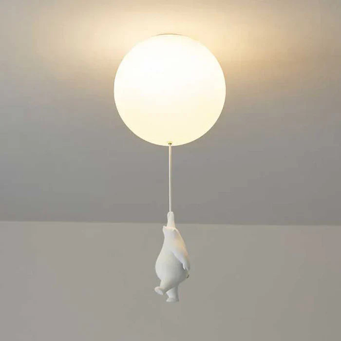 Kinderhanglamp | Beer en Ballon Design | CloudBear | Speels en Uniek Ontwerp | LED Verlichting | Hoogwaardig Kunststof en Metaal | Voor Kinderslaapkamers | 40 cm Diameter