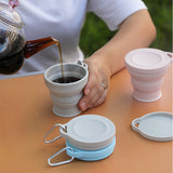 Opvouwbare Silicone Beker met Karabijnhaak - Draagbare en Duurzame Beker voor Outdoor en Kamperen