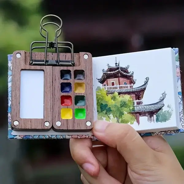 Mobiele Aquarelverfset met 24 Kleuren – Nu 1 kopen, 1 gratis!