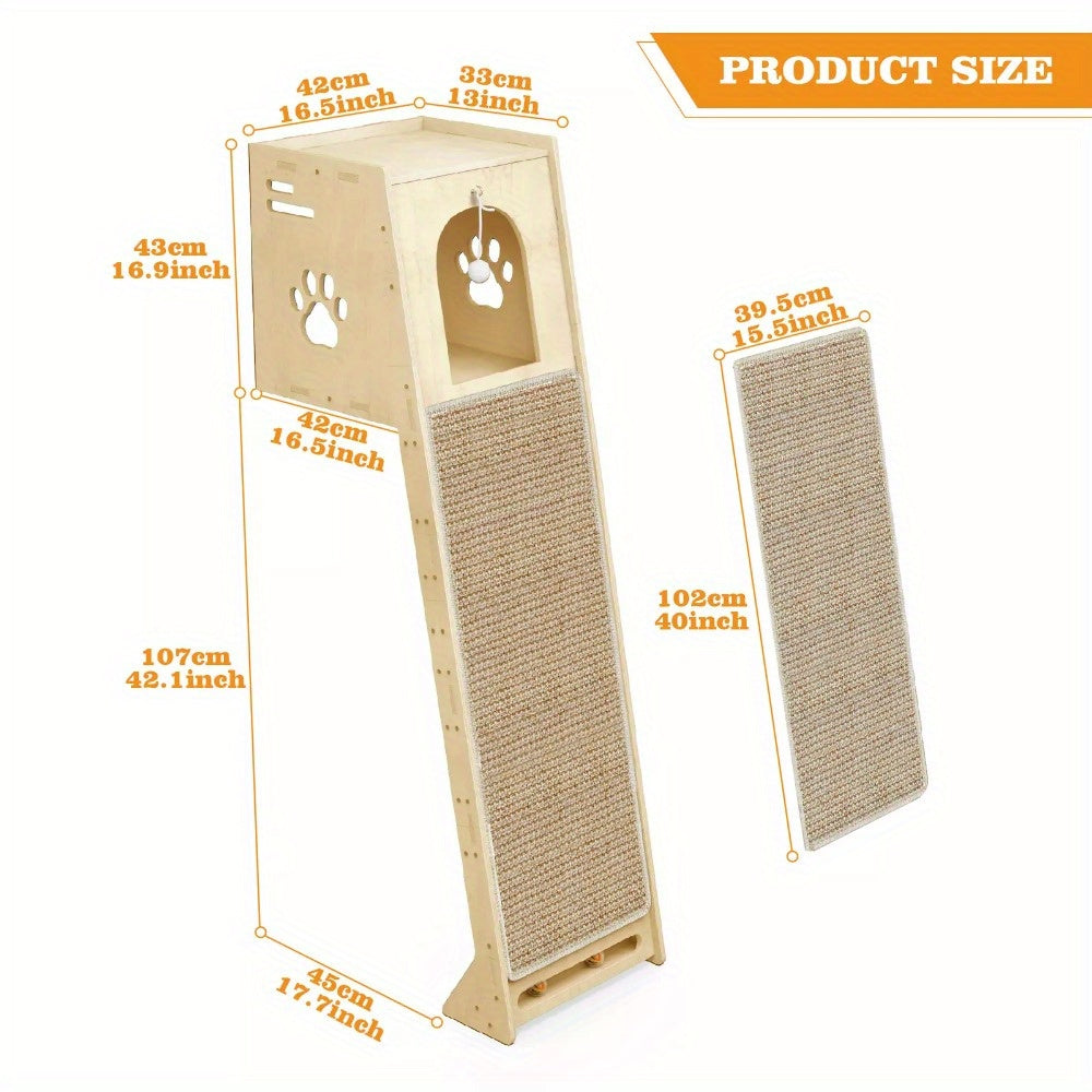 NatureClimb Houten Kattenhuis – Compact en Speels Meubel