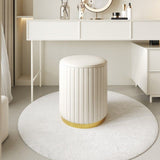 Nordic Chic Opberg Ottoman – Stijlvolle Ronde Pouf met Opslag en Spiegelafwerking