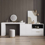 Nordic Chic Opberg Ottoman – Stijlvolle Ronde Pouf met Opslag en Spiegelafwerking