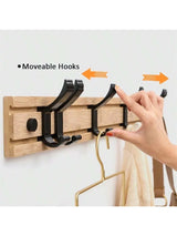 Nordic bamboe kapstok met haken | Kapstok | Minimalistische wandkapstok voor slaapkamer of hal