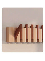 Rustieke houten kapstok in pianotoets-design | Kapstok | Opvouwbare wandplank met haken voor hal of gang