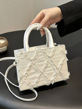 PU Diamant Raster Avondtas | Crossbodytas | Kleine vierkante tas voor dagelijks of feestelijk gebruik