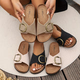 Britta | Orthopedische Slippers met Gesp en Elegante Stijl