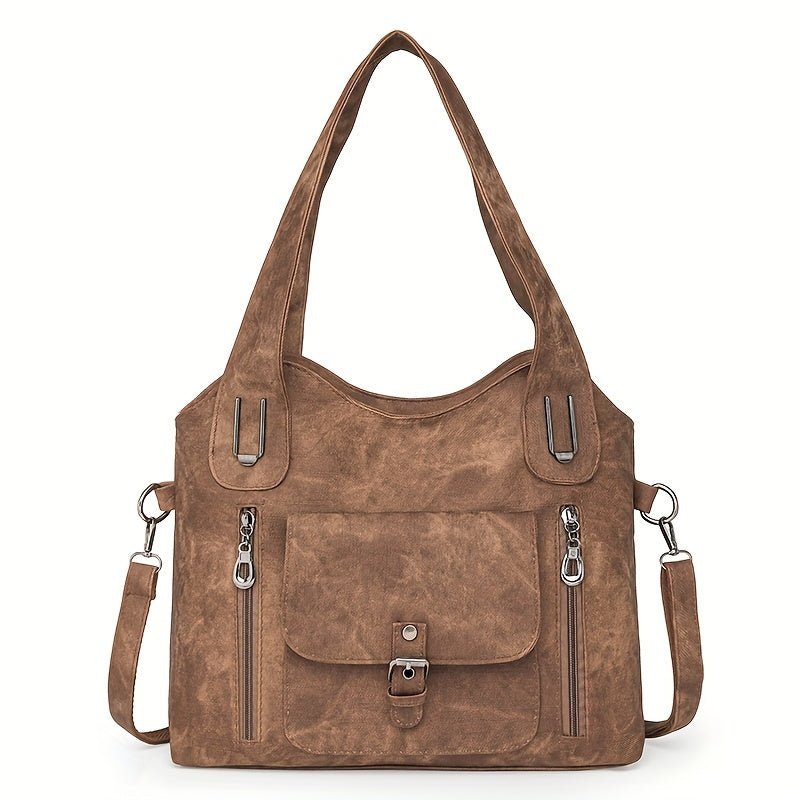 Vintage-Stijl Vegan Leren Schoudertas - Marivelle