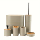 Moderne Badkamer Set met Bamboe Accenten – Georganiseerd en Elegant in Één