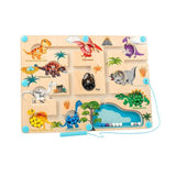 Educatieve Magnetische Dinosaurussen Doolhof - Leer Kleuren en Tellen