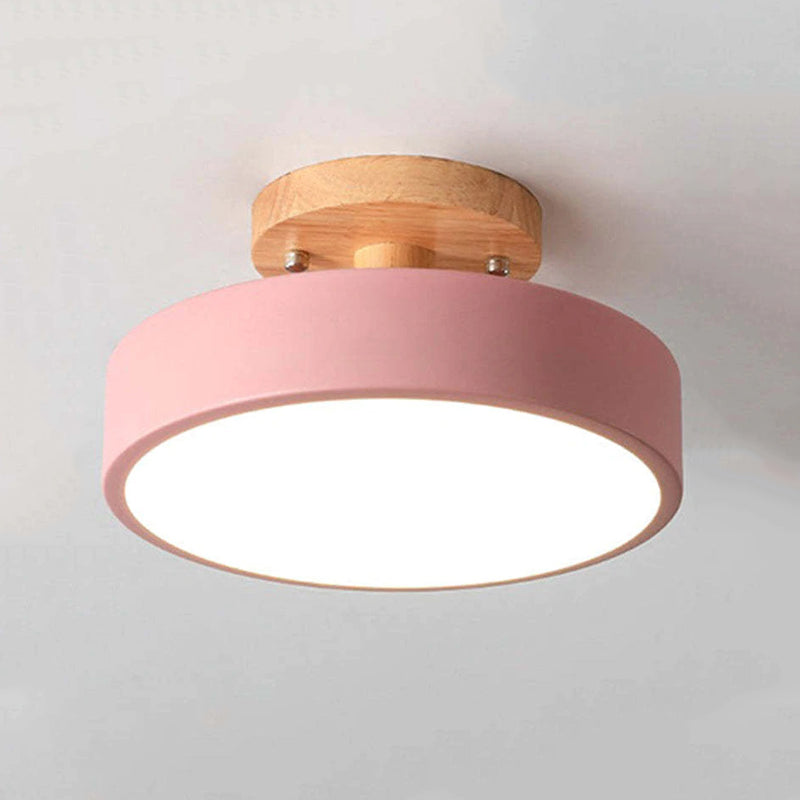 Minimalistische Houten LED Plafondlamp – Dimbaar 36W Natuurlijke Elegant