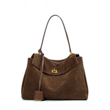 Laura – Grote handtas van faux suede in rechthoekige vorm