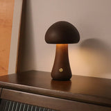 WoodGlow Houten Vintage Paddenstoel Tafellamp – Unieke Verlichting voor een Sfeervolle Kamer