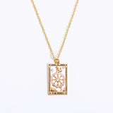 Zirkonia Verguld Tarot-Druppel-Hanger-Halsketting – Amara