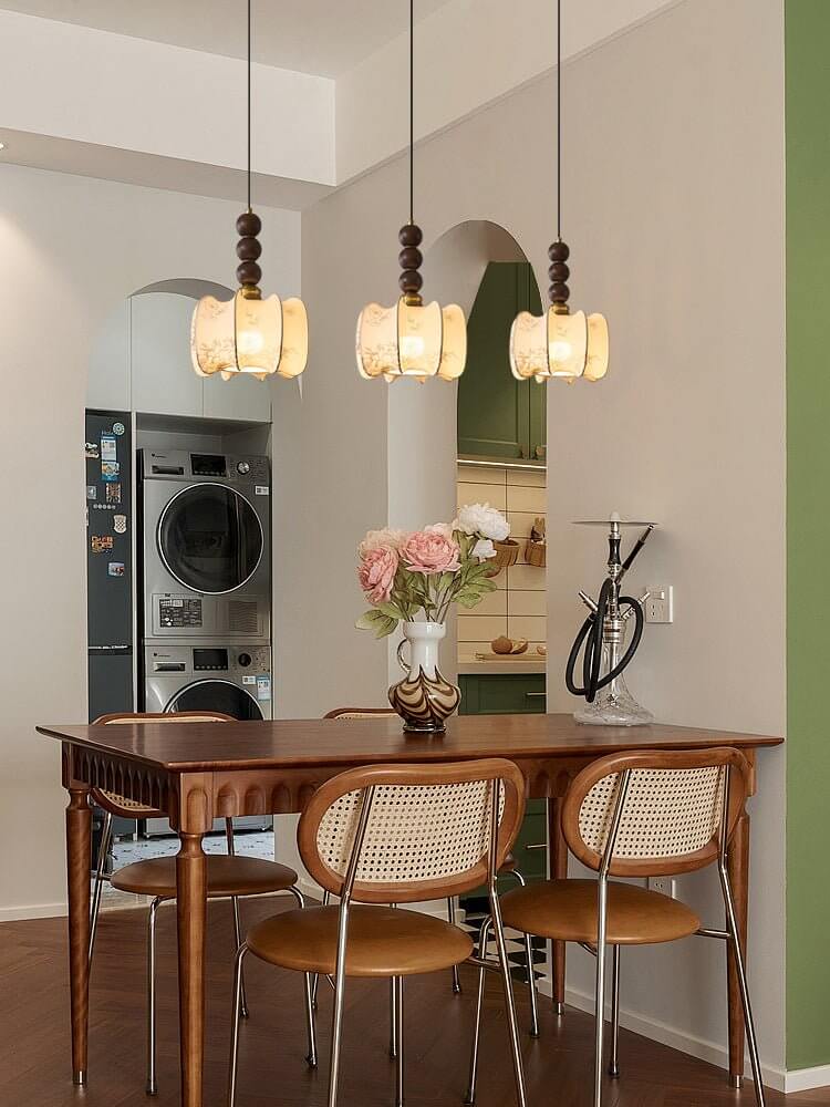 Hanglamp met Glas - Hout & Metaal