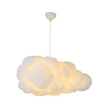 Moderne witte hanglamp voor de slaapkamer met dubbele lampenkap
