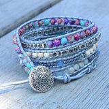 Turquoise Genezing en Bescherming Wikkelarmband - Selina