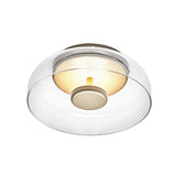 CrystalShine | Glas LED Plafonnière | Modern & Elegant Design | Warm Wit Licht | Energiezuinig | Rookgrijs Amber | Inclusief Lamp | Voorhal & Entree | 23 cm Breed | Hoogte 9,5 cm | SMD Lampvoet