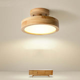 Minimalistische Houten LED Plafondlamp – Dimbaar 36W Natuurlijke Elegant