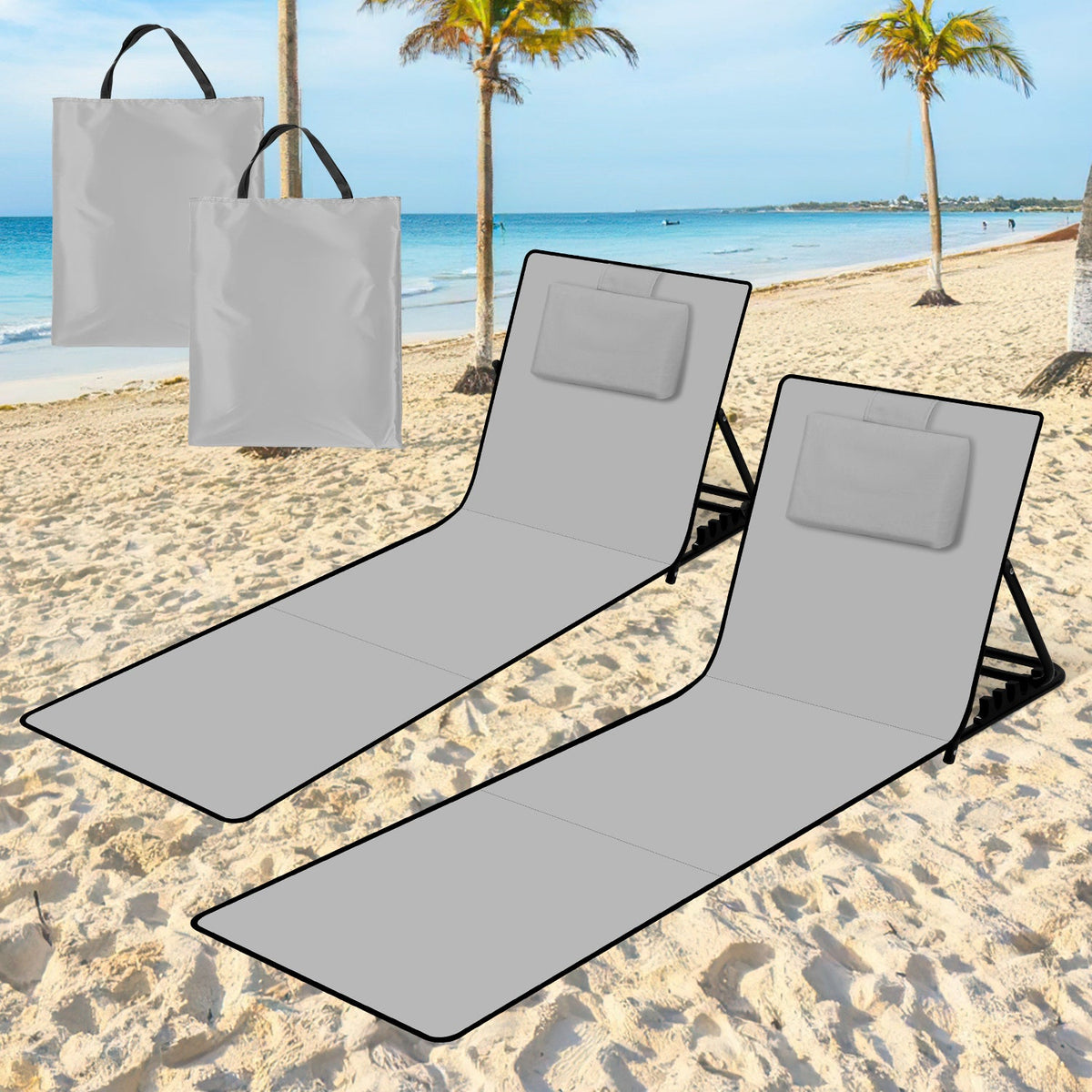 RelaxMate Draagbaar Strandbed – Comfort en Gemak Onderweg
