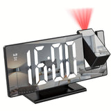 LED Projectie Wekker met 180° Verstelbare Projectie – Duidelijk Display en Snoozefunctie voor Slaapkamer of Kantoor